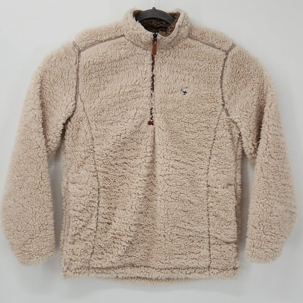 Womens Southern Shirt Company Sherpa Oversized Pullover 1/4 Zip Pockets Sz XS